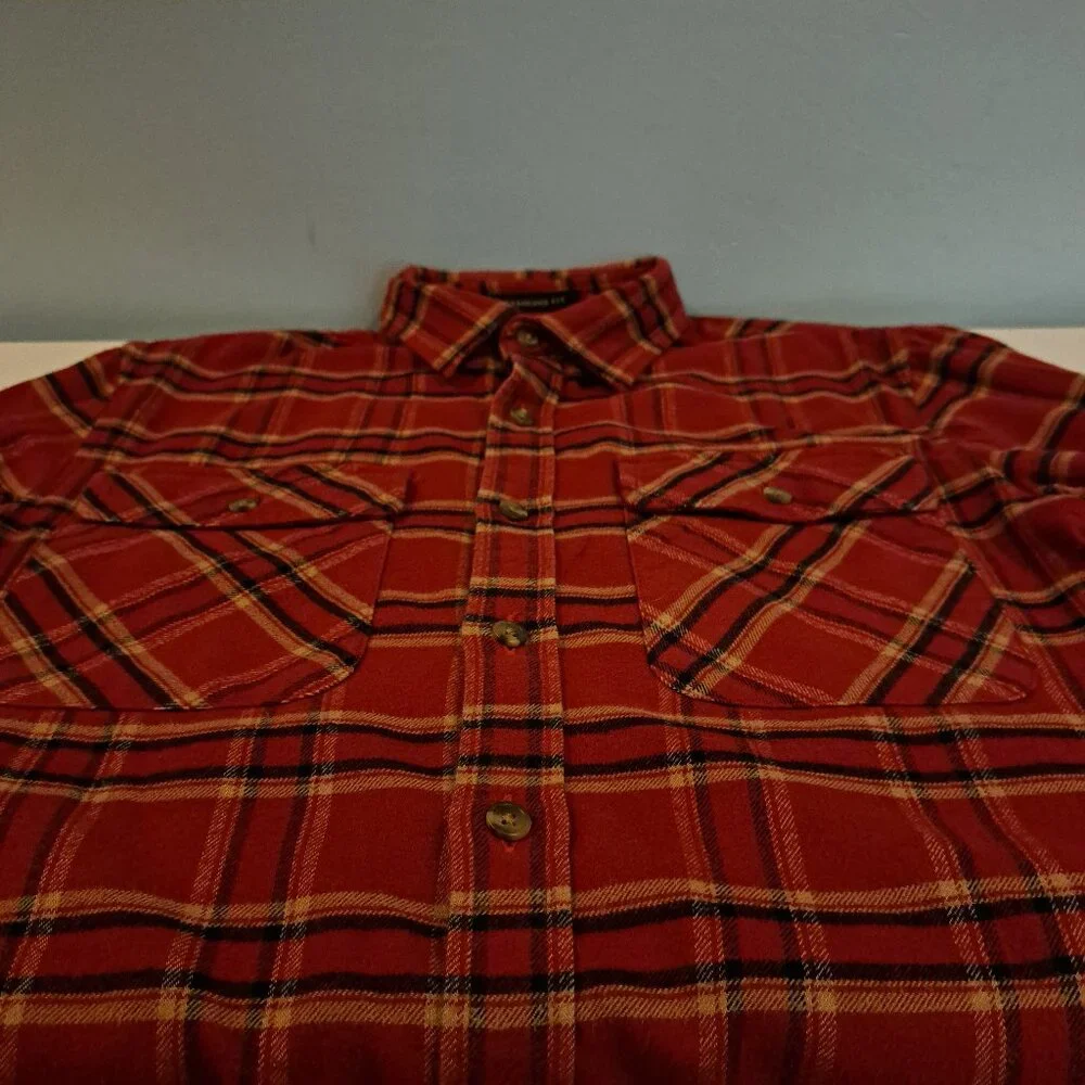 Banana Republic Men's Small Standard Fit Plaid 100% Cotton Flannel Shirt/Jacket